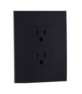 Tomacorriente doble negro troen