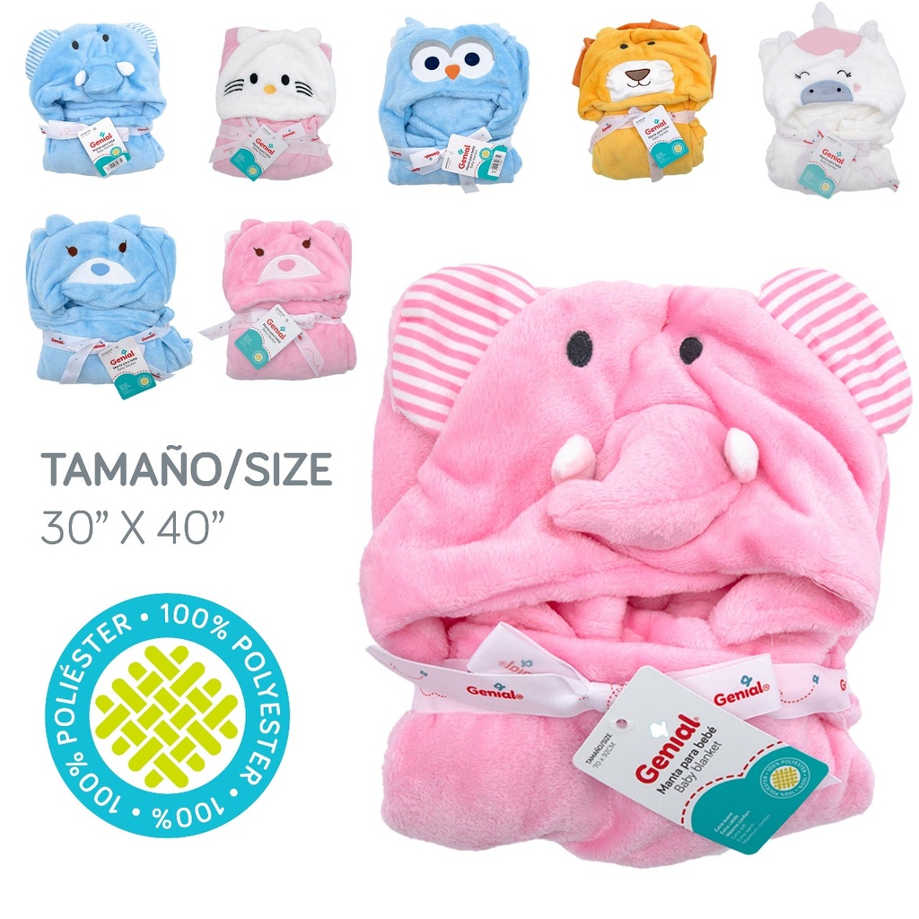 Manta para bebe con capucha de animales genial