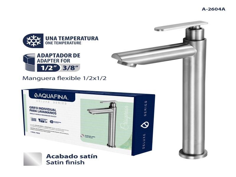 Grifo individual para lavamanos bowl satinado AF
