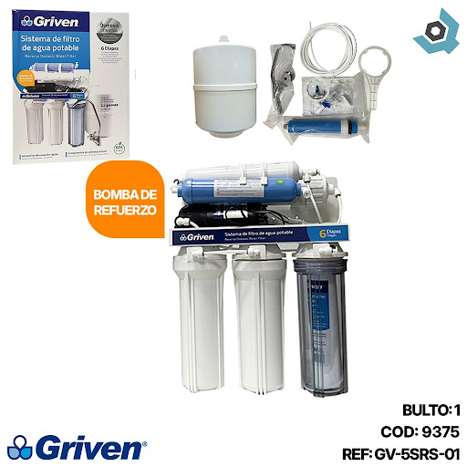 Filtro purificador de agua 6 etapas con sistema osmosis griven