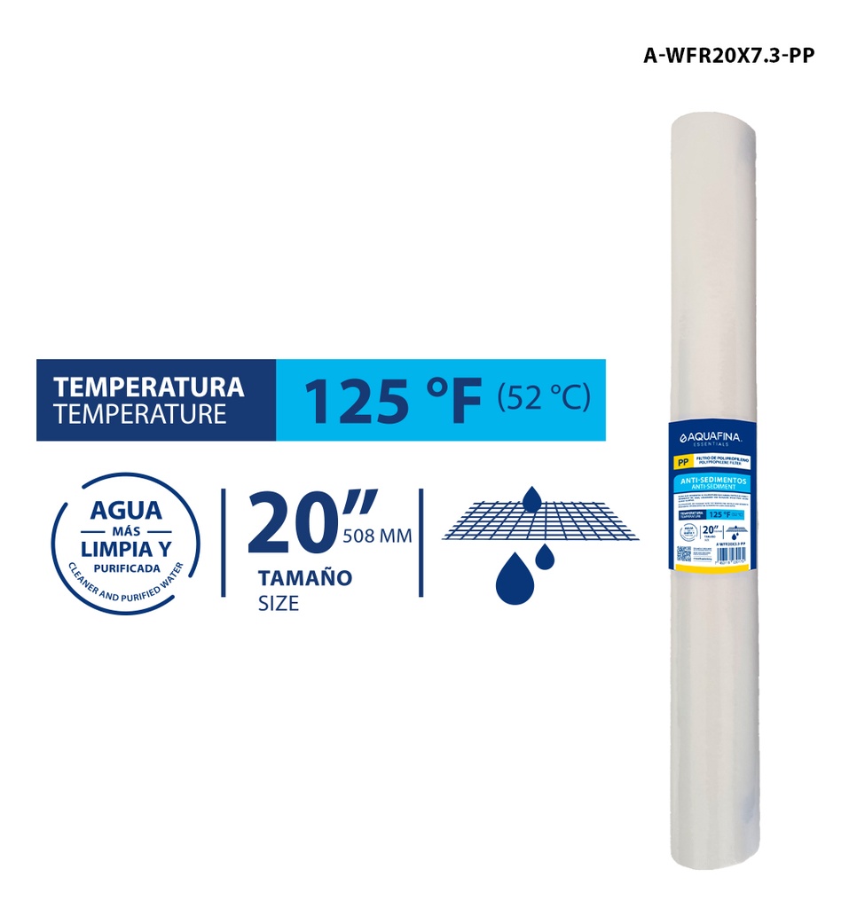 Cartucho repuesto de carbon activado 20" aquafina