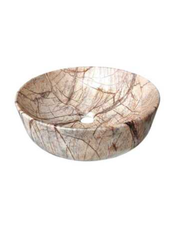 Lavamanos bowl redondo marmoleado brown