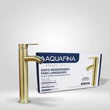 Grifo monomando para lavamanos dorado af