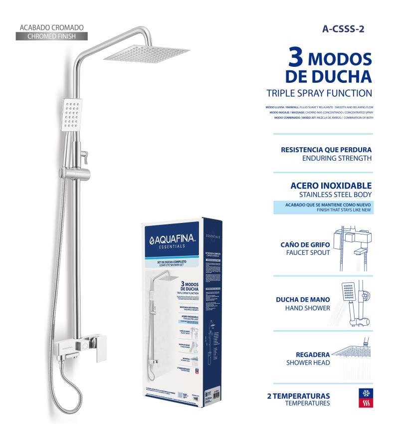 Set de ducha cromado aqf