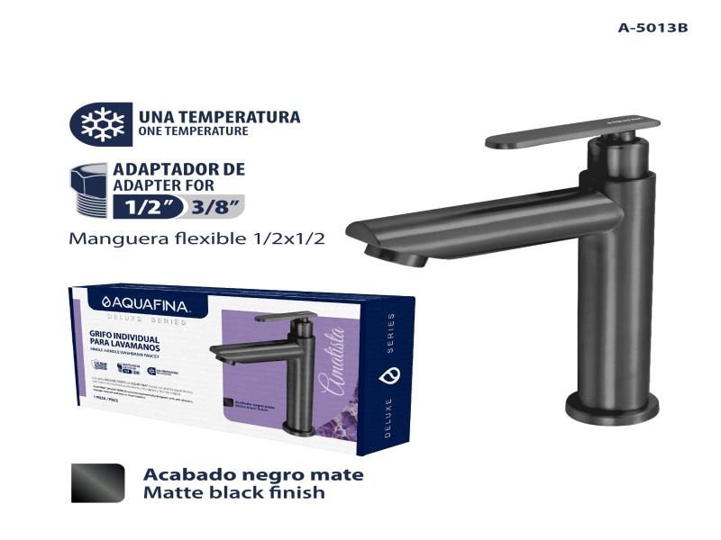 Grifo individual para lavamanos negro aqf