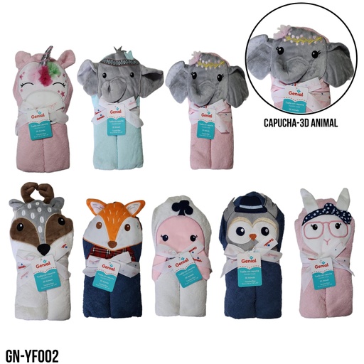 [gn-yf002] Toalla con capucha de animalas genial