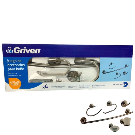 [gv-sf60200-sbs] Accesorios de baño satinado 6 pcs griven