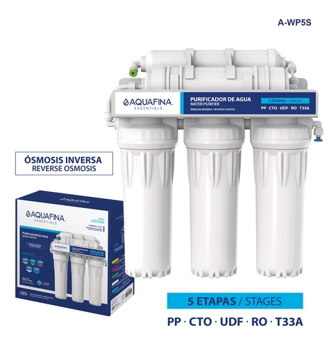 [a-wp5s] Filtro purificador de agua 5 etapas omosis inversa aquafina