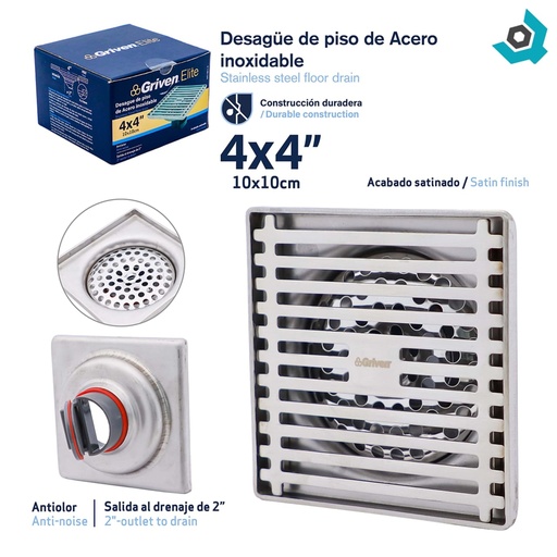 [grv-sd-l-s] Desague de ducha satin anti olores griven elite