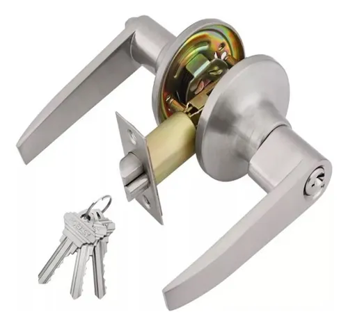 Cerradura para puerta satinada con llave BT