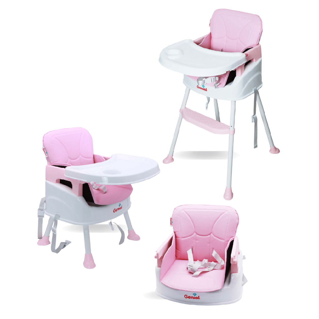 Silla de bebe para comer 3 en 1 genial rosada