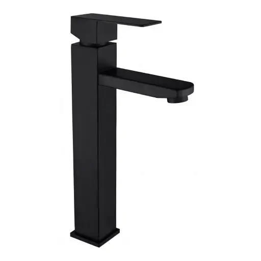 [NT16302-12BK] Grifo monomando para lavamanos bowl negro cuadado 12" bahit