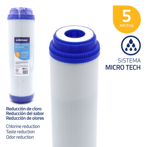 [a367-gac] Cartucho repuesto de carbon granular griven