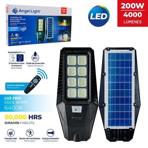 [a105-gsd-200w] Lampara led con panel solar integrado 200w angel light