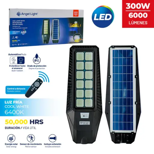 [a105-gsd-300w] Lampara led con panel solar integrado 300w angel light