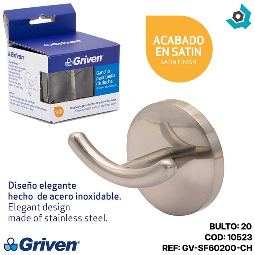 [GV-SF60200-CH] Gancho para toalla satin griven