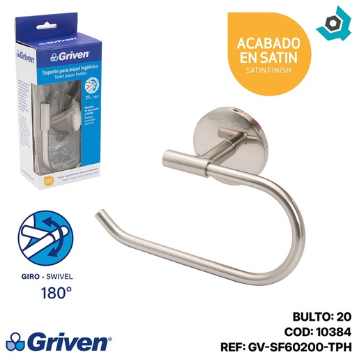 [GV-SF60200-TPH] SOPORTE PARA PAPEL HIGIENICO SATINADO GRIVEN