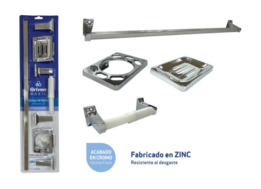 [gvb-sh8001e] Set de accesorios de baño griven
