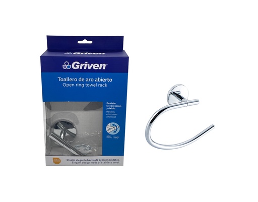 [gv-ch60200-tr] Toallero cromado de mano aro abierto griven